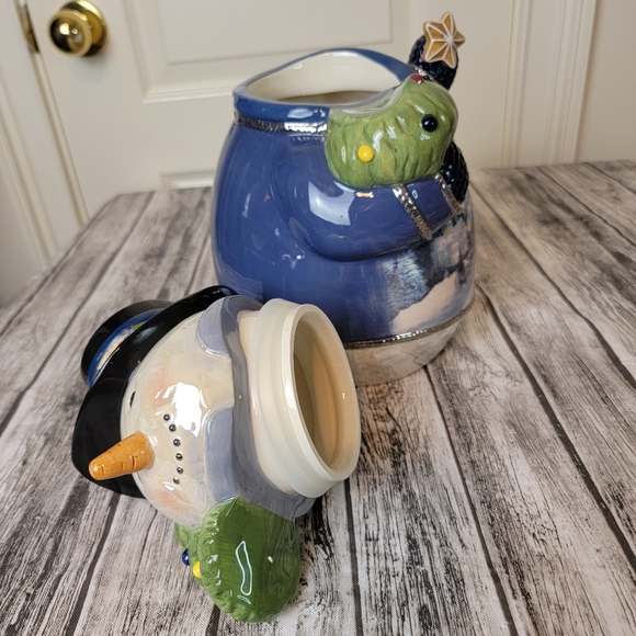 Bradford Exchange Thomas Kinkade Snowman Cookie Jar - Picture 8 of 15